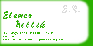 elemer mellik business card